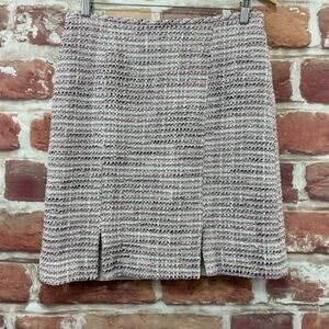 Kasper Skirt Women's 10 Petite Multicolor Tweed Casual Career Work Office Zip Up